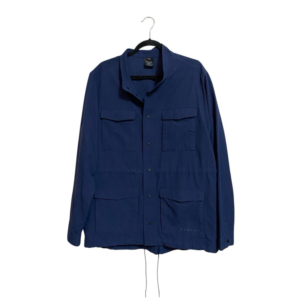 Oakley Jacket Snap Front Pockets Size 2XL Navy Blue READ - Picture 1 of 6
